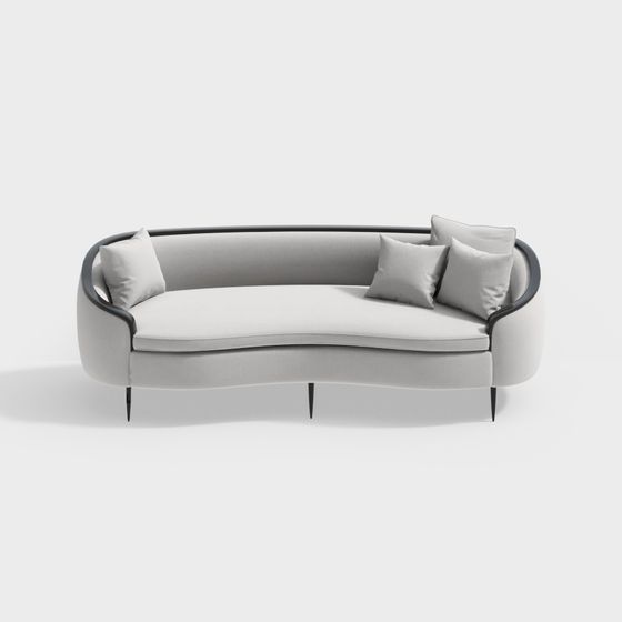 Streamlined Living Room Sofa 3D model