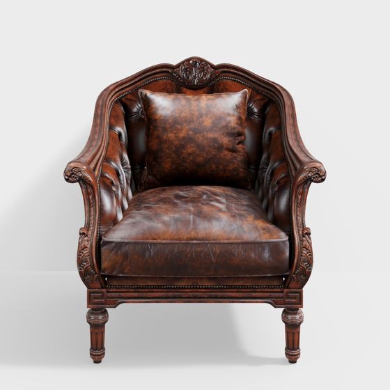 Victorian Leather Chair 3D model