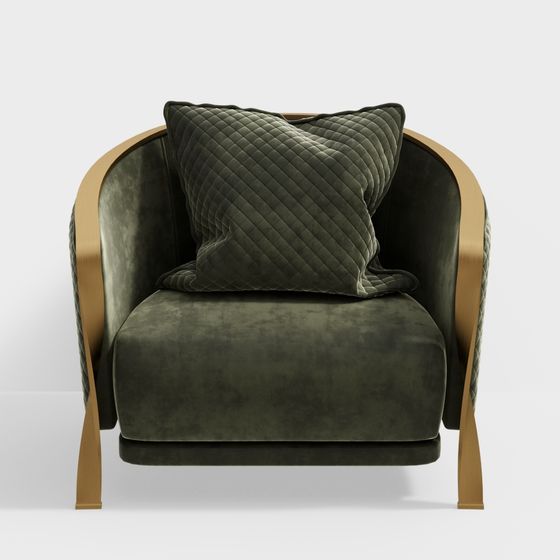 Velvet Comfort Chair 3D model for Modern Interiors