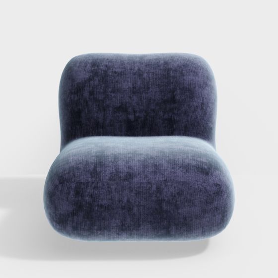 Elegant Low Poly Navy Blue Sofa 3D model