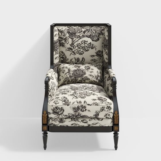 Elegant Retro Style Armchair 3D model