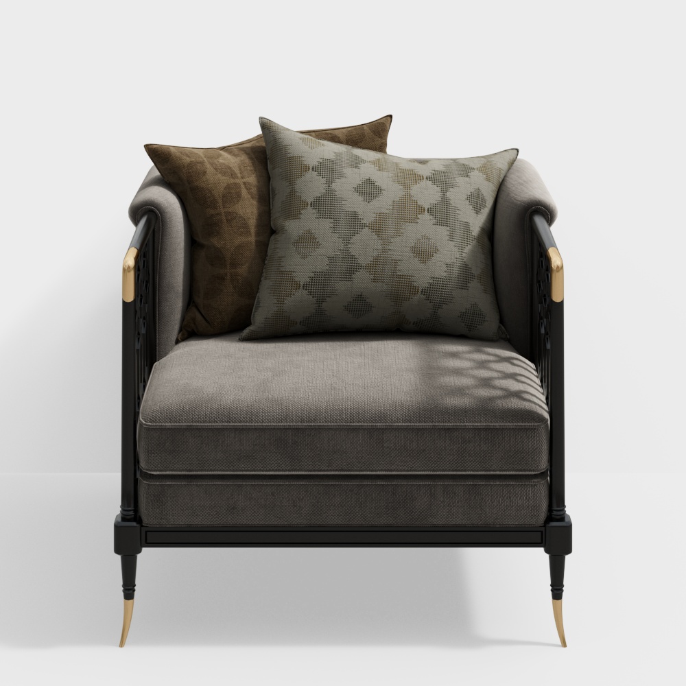 Elegant Low-Poly 3D Sofa Model – Modern Interior Design