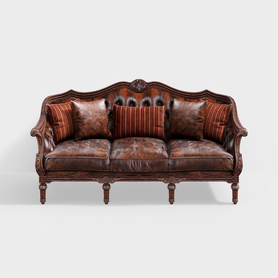 Vintage Elegance 3D model Sofa for Stylish Interiors