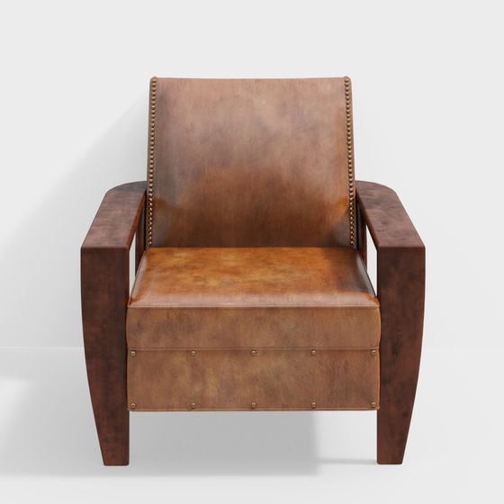 Retro Leather Armchair 3D model for Contemporary Spaces
