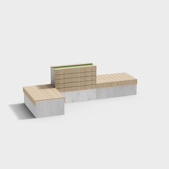Stylish Urban Bench 3D model