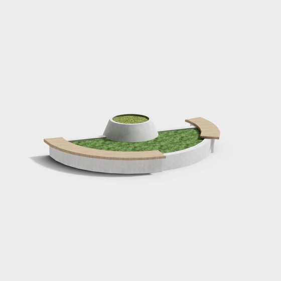 Stylish Low-Poly Circular Seat 3D model