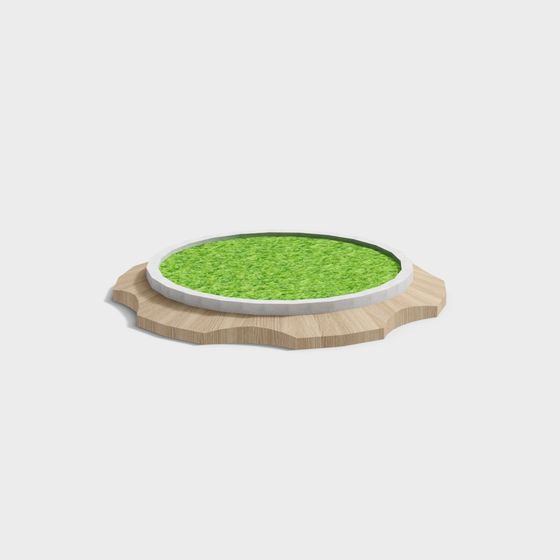 Low Poly Round Garden Table 3D model