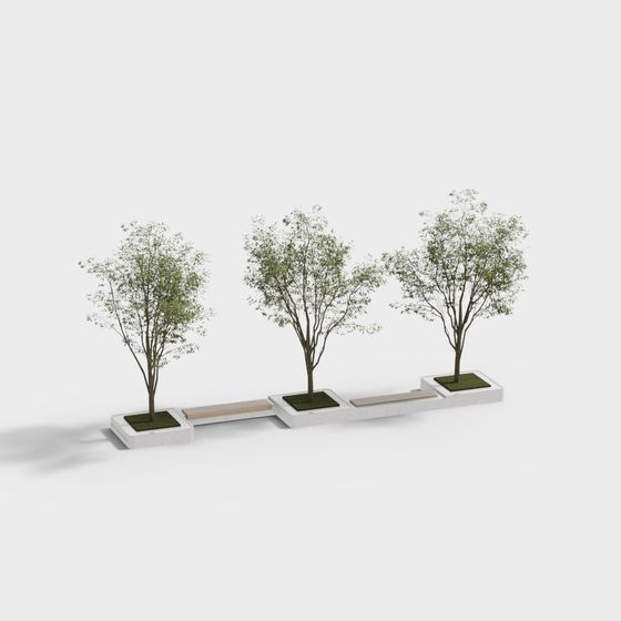 City Oasis Low-Poly 3D Model