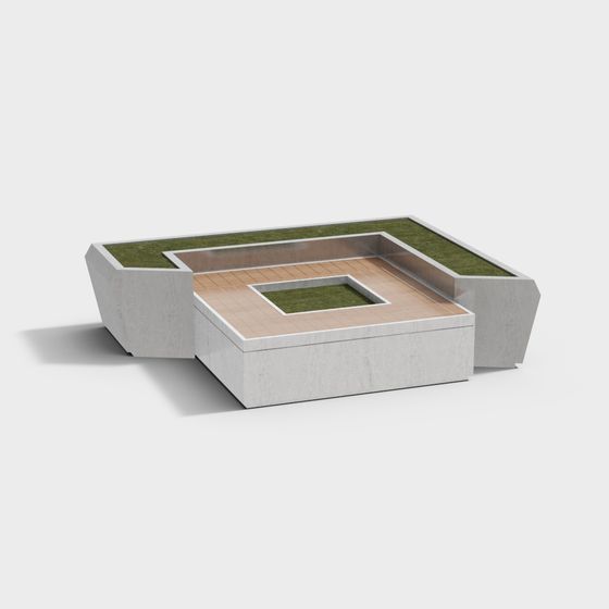 Stylish Concrete Planter 3D model for Modern Spaces
