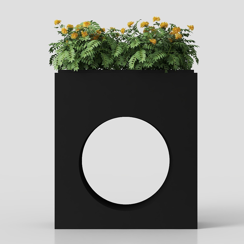 Jardinière de forme simple de parc