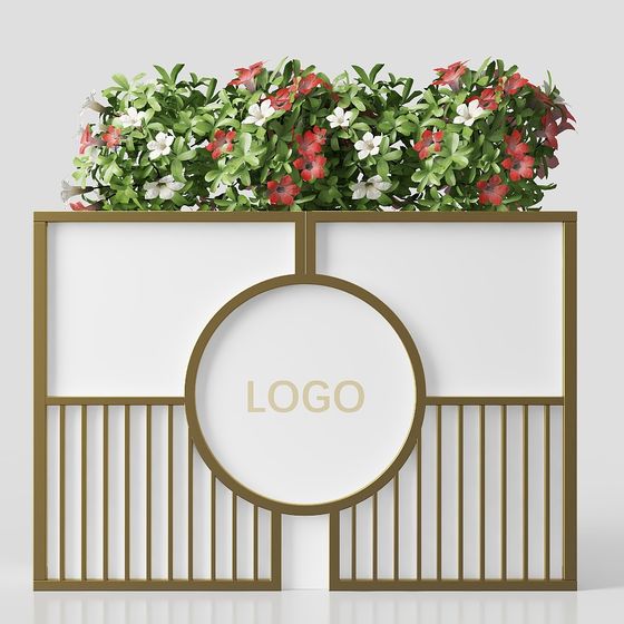 Elegant Low-Poly 3D Model with Greenery