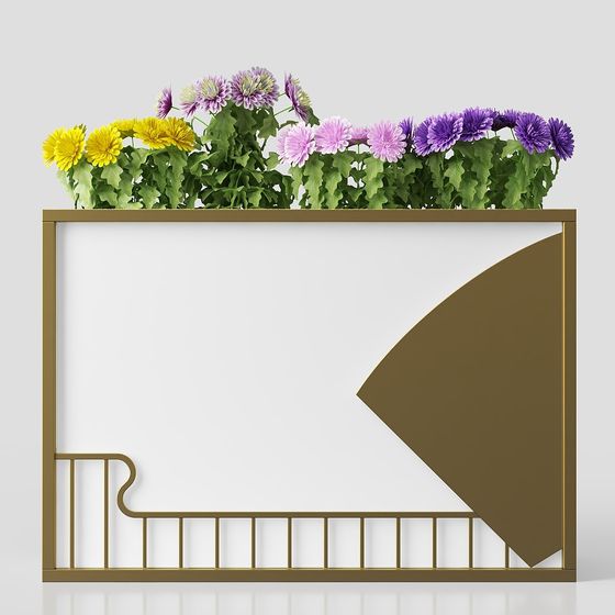 Colorful Floral Arrangement 3D Model