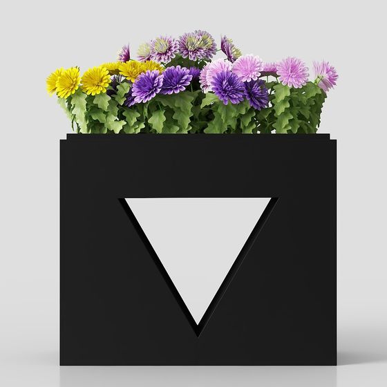 City Oasis Low-Poly Flower Pot 3D Model