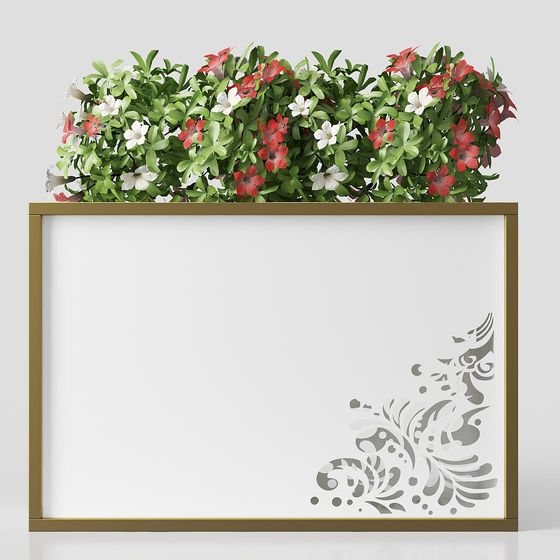 Elegant Flower Wall 3D model for Creative Spaces