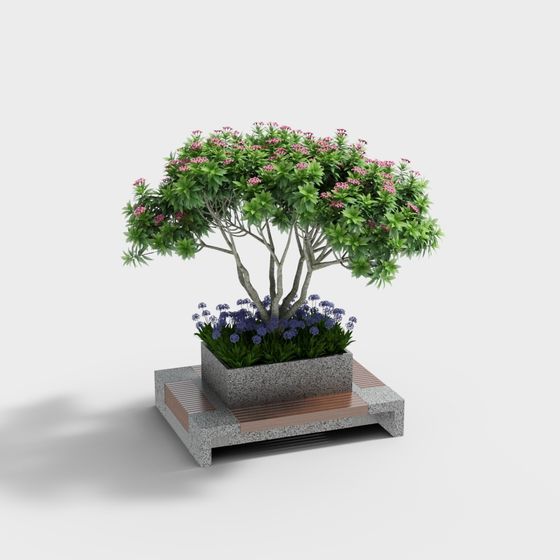 Vibrant 3D Plant Tree Model for Creative Spaces