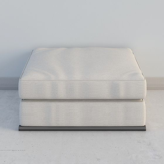 Stylish Square Pouf 3D model for Contemporary Interiors
