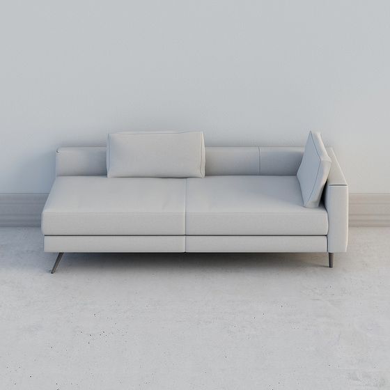 Contemporary Gray Sofa 3D model for Modern Spaces