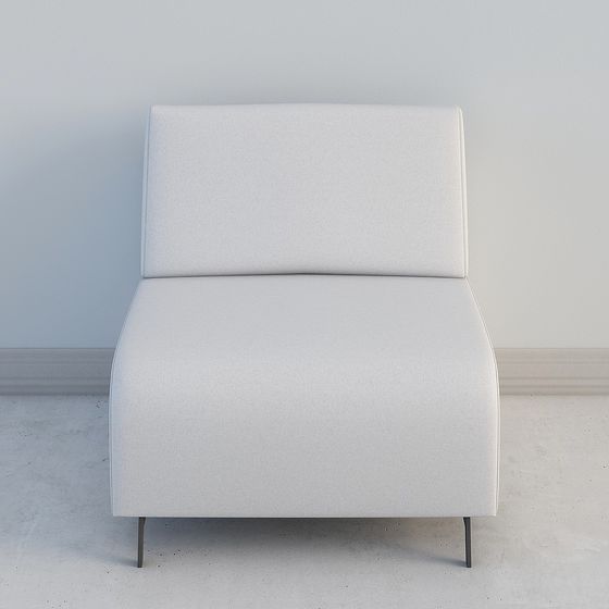 Elegant Streamlined Sofa 3D model for Stylish Interiors