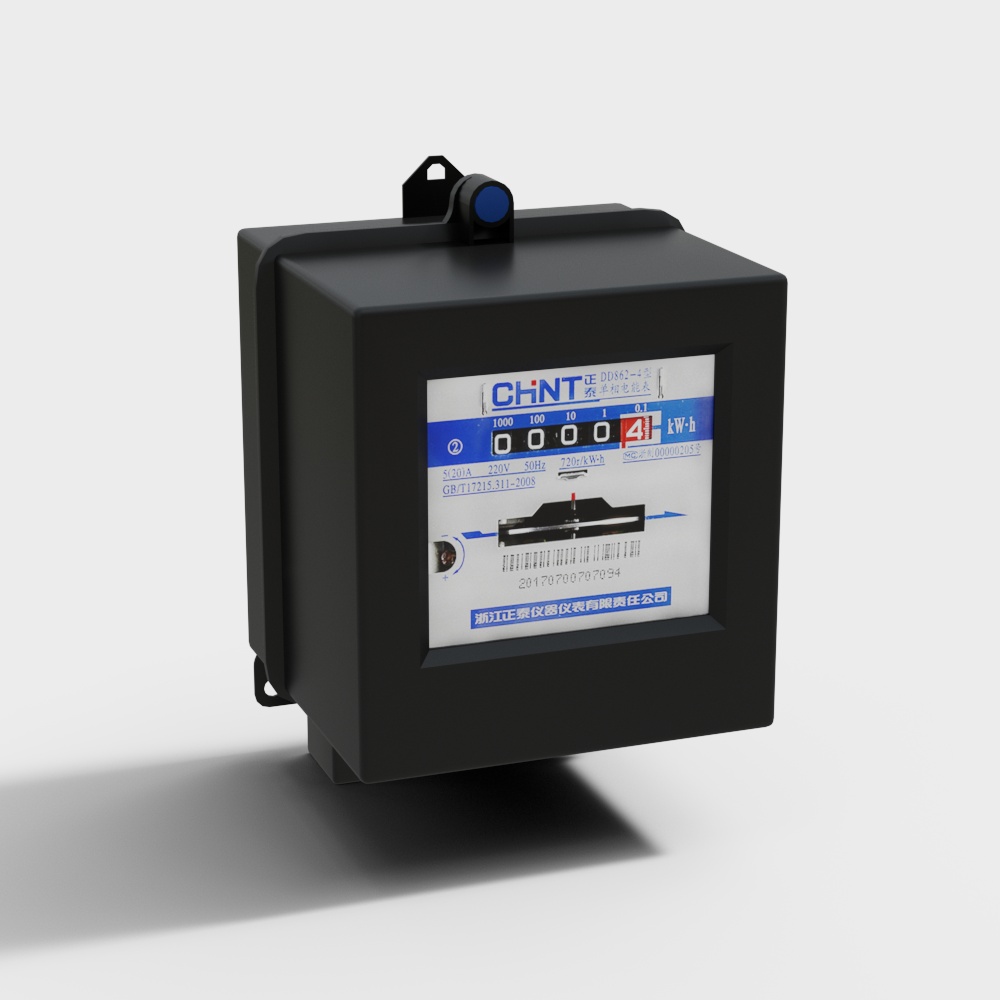 Smart Energy Meter Low Polygon 3D model