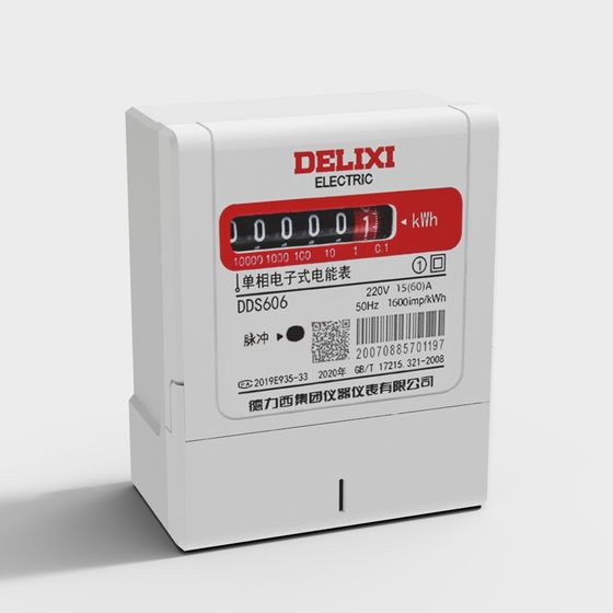 DELIXI ELECTRIC DDS606 Single Phase Energy Meter 3D model