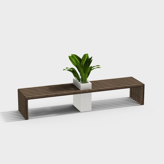 Stylish Urban Bench 3D model for Modern Spaces