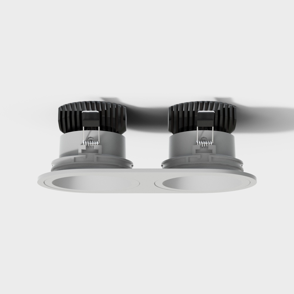 Modern white double-ended downlight