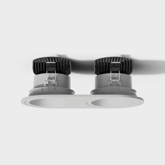 Contemporary Double-Headed Embedded Light Fixture 3D model
