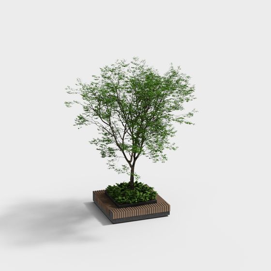 Vibrant Low-Polygon 3D Tree Model