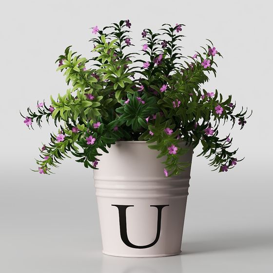 Stylish Secret Garden in a Flowerpot 3D model