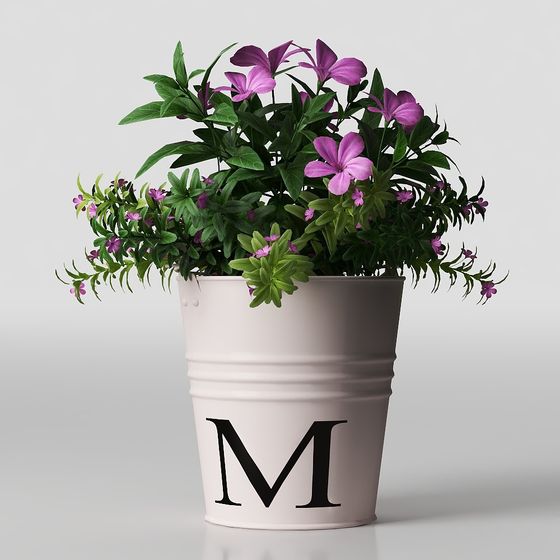 M Letter Planter 3D model for Creative Spaces
