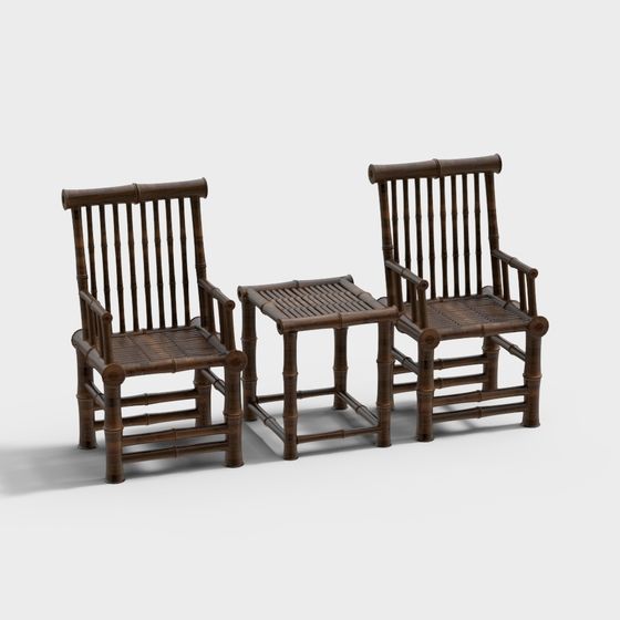 Vintage Bamboo Chair 3D Model