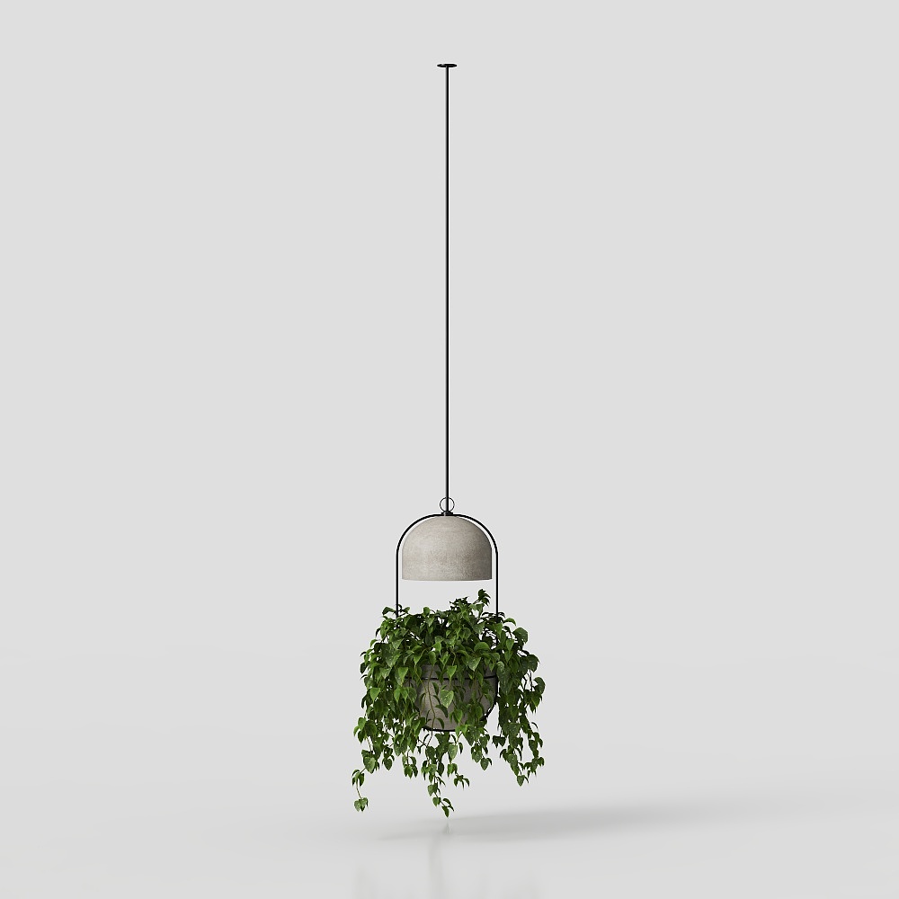 Hanging Plant Basket 3D Model – Geometric Minimalist Design
