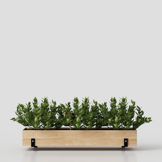 Modern Minimalist Wooden Planter 3D model
