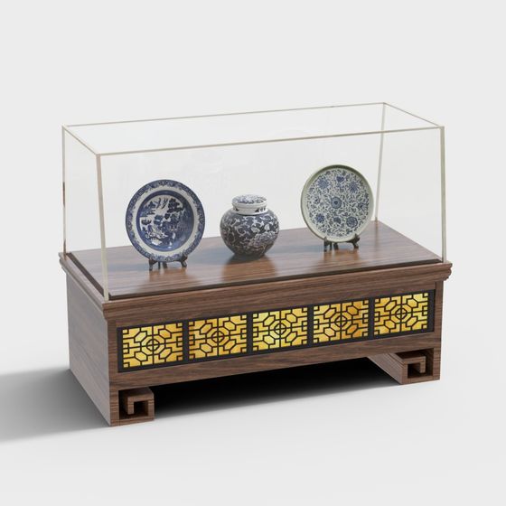 Ancient Elegance Display Cabinet 3D model for Interior Design