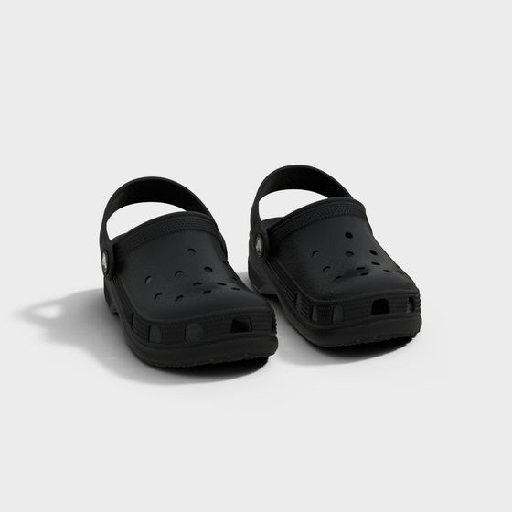 Classic Black Slippers 3D model for Creative Projects