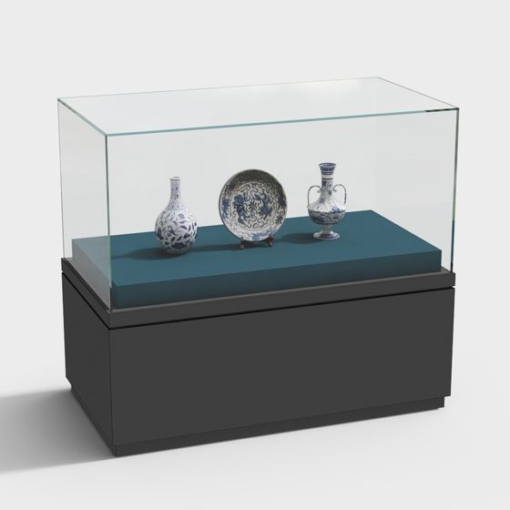 Elegant Ceramic Exhibition Cabinet 3D model