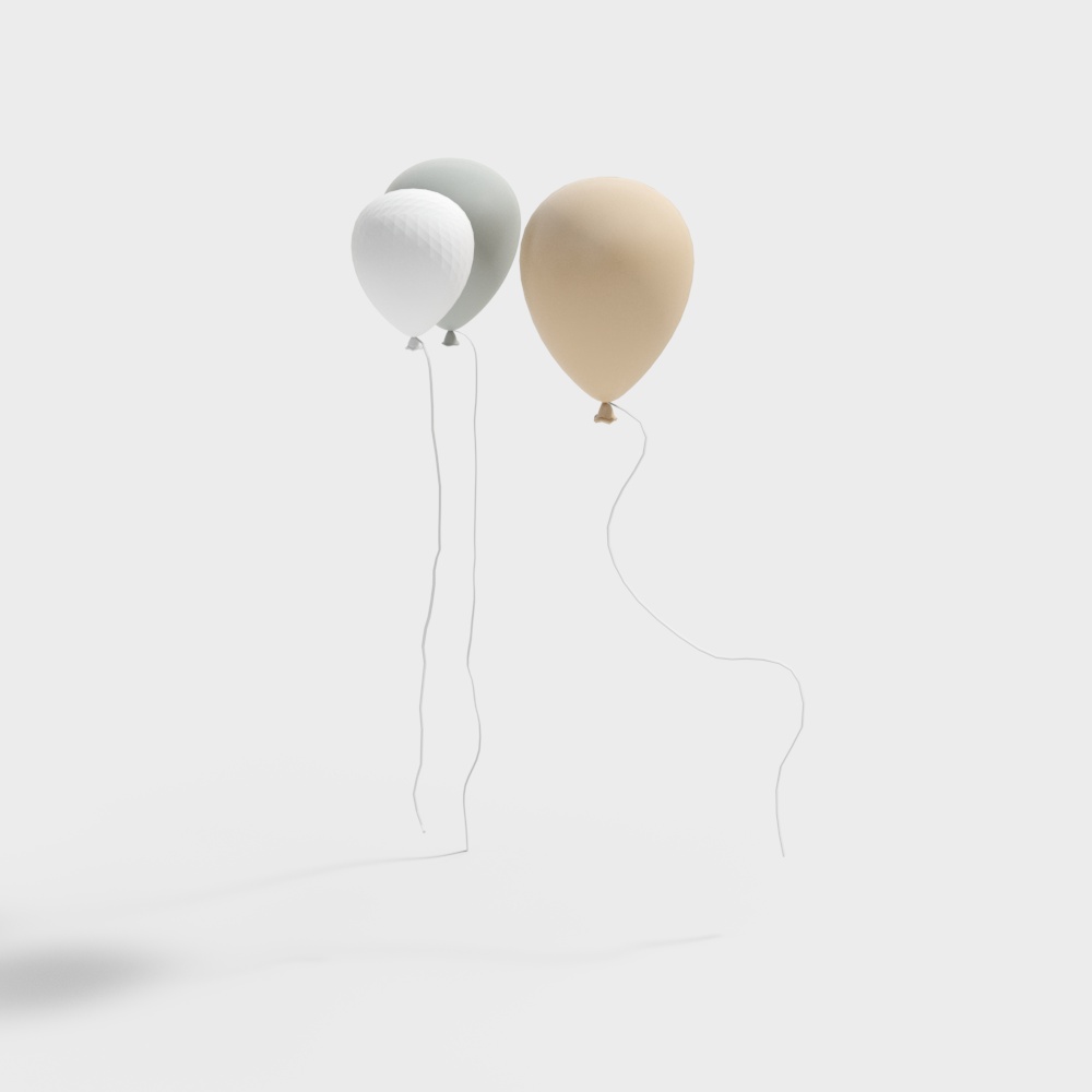 Balloon Dreams 3D Model – Low-Poly Soft Colored Balloons
