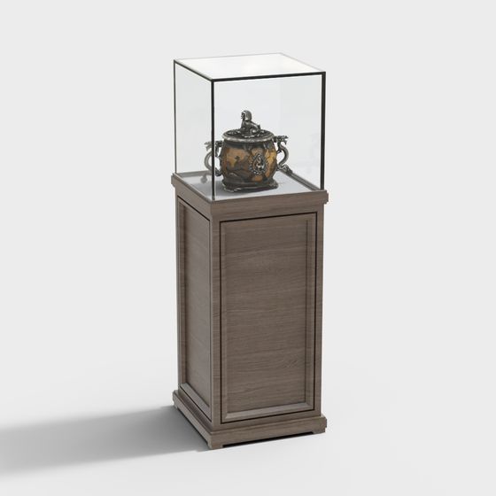 Stylish Low Poly Display Cabinet 3D model for Artistic Interiors
