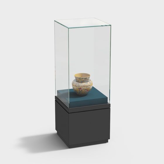 Elegant Showcase and Vase 3D Model for Contemporary Spaces