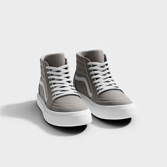 Stylish High-Top Sneakers 3D model for Creative Projects