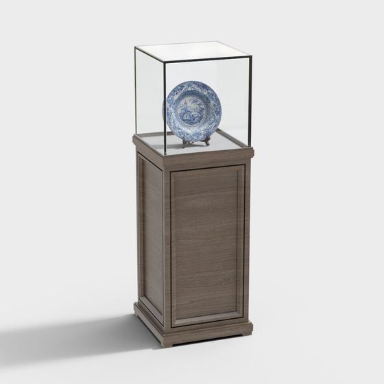 Elegant Display Cabinet 3D model for Modern Art Spaces