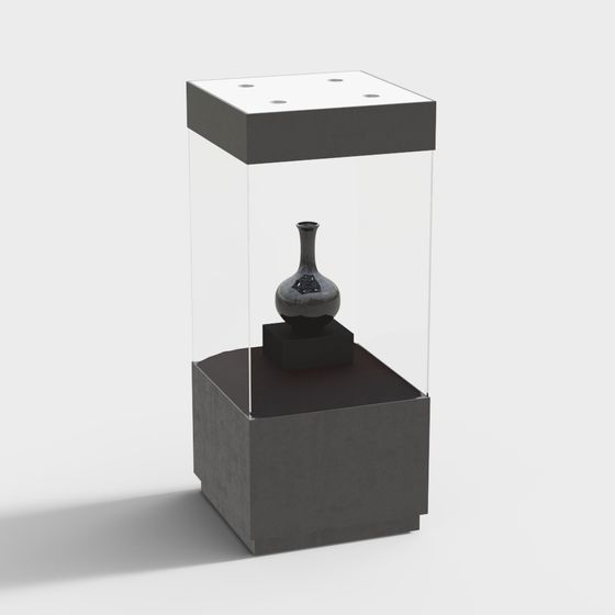 Stylish Glass Display Cabinet 3D model
