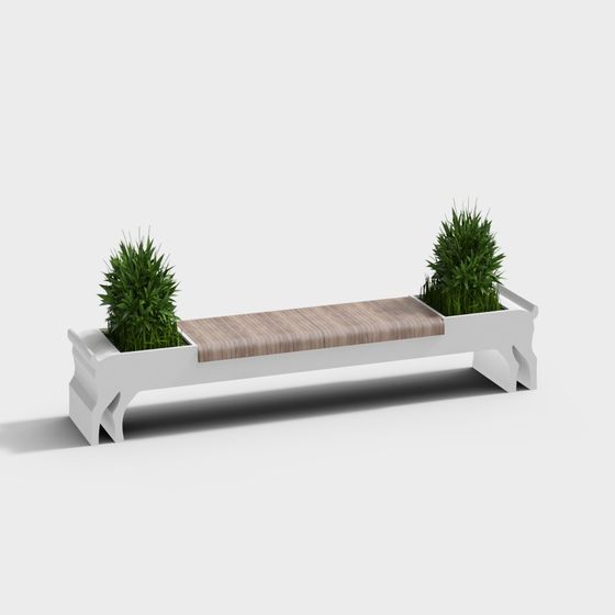 Urban Greenery Bench 3D model