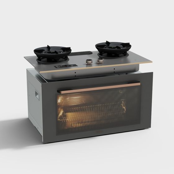Modern 3D Kitchen Stove Model