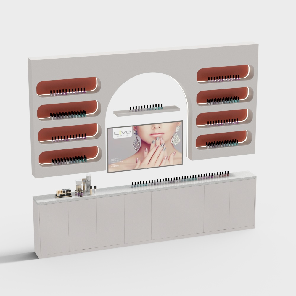 ผนังตกแต่งร้านทำเล็บ