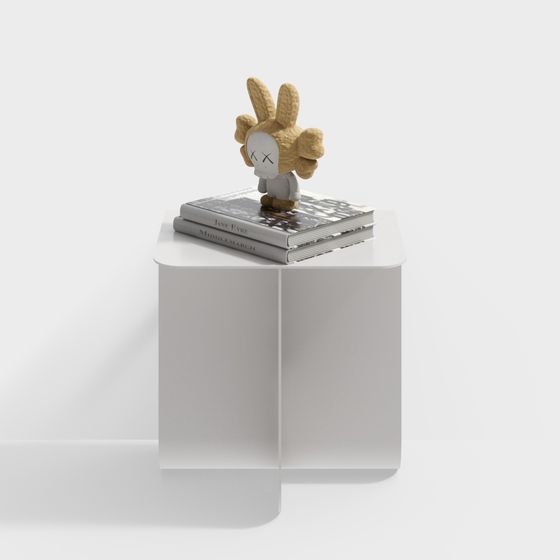 Charming Art Bunny on Desk 3D model