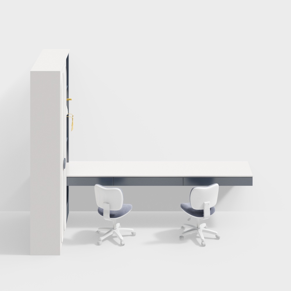 Bộ bàn học tích hợp giá sách cho trẻ em hiện đại