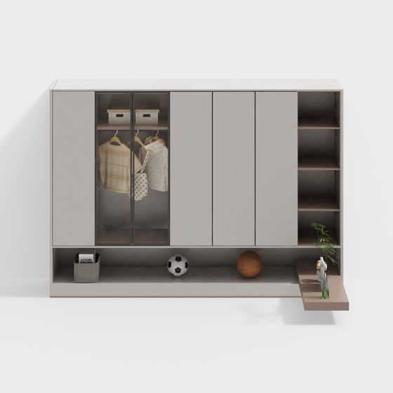 Minimalist Storage Cabinet 3D model for Modern Interiors