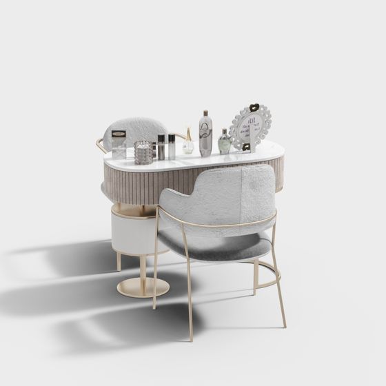 Elegant Modern Vanity Table 3D model