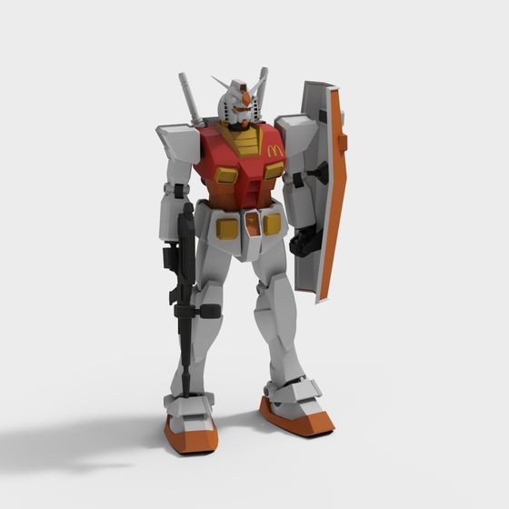 Futuristic Low-Poly Robot 3D Model